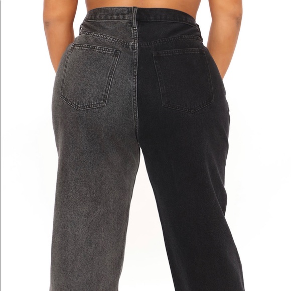 Two tone cross over jeans - Picture 2 of 3